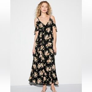 NWT Floral Black Maxi Dress
